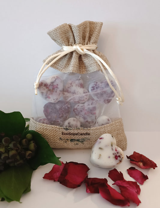 Red Petal Soy Wax Melt Jute bag